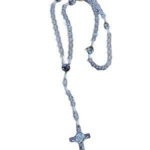 White  clear archangel Michael rosary crystal beads